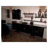 Stunning Black Lacquer Asian Credenza   