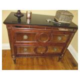 Mirrored Marble Top Two Draw Chest 