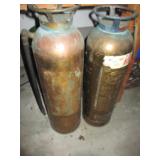 Two General Quick Aid Fire Guard Fire Extinguisher Vintage Brass 