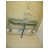 Glass & Iron Console Table 