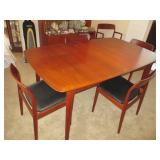 Westnofa Mid Century Modern Danish Complete Dining Room Suite 6 Chairs ~ 2 Arm Chairs ~ Credenza And
