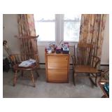 Wood File Cabinet Windsor Seating ~ Vintage Rocking Chair  