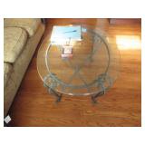 Oval Glass & Iron Cocktail Table 