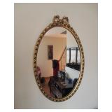 Gold Gilded Bow Accent Decorative Mirror  