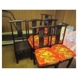 Asian Inspired Chairs With Cushions 6 Chairs  