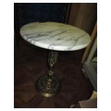 Marble top Brass Accent Table 