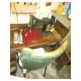 Tons of Sewing Supplies & Vintage White Sewing Machine 