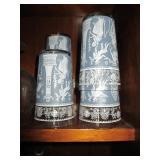 Wedgewood Blue Greek Roman Hellenic Jasperware Tumblers 