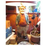 Ceramic Hand Painted Nautical Sea Captain Peg Leg Lamp 