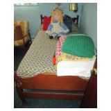 Pine Bedroom Suite And Vintage Swiss Miss Doll 