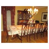 Stunning Ethan Allen Dining Room Suite With Lighted China Cabinet10 Chairs and Extended Table & Buff
