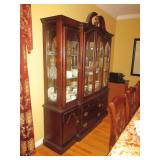 Stunning Ethan Allen Dining Room Suite With Lighted China Cabinet10 Chairs and Extended Table & Buff