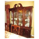 Stunning Ethan Allen Dining Room Suite With Lighted China Cabinet10 Chairs and Extended Table & Buff