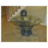 Tulip Leaf Style Glass Top Accent Table 