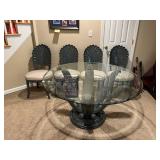 Tulip Leaf Style Glass Top Accent Table 