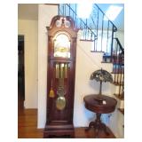 Howard Miller Grandfather Clock ~ Pedestal Table with Stained Glass Lighting 