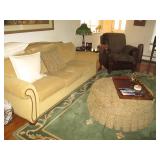 Living Room Suite ~ Entertainment Center~ Rolling Ottoman ~ Rugs ~ Sofa ~ Wall Art  