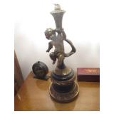 French Provincial Vintage Queen Bedroom Suite with Cherub Brass Lighting