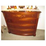 Antique Edwardian Inlaid English Demilune Cabinet Commode  
