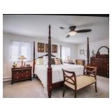 Ethan Allen British Classic King Bedroom Suite ~ 4 Poster Bed (Canopy Included Not Shown) ~ (Mattres