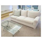 Living Room Suite ~ Sofas & Glass Top Coffee Table 