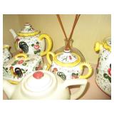 Vintage Early Provincial Ucagco Japan Rooster & Roses set  