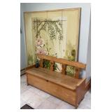 Solid Wood Storage Bench And Privacy Screen