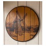 Whiskey Barrel Head Windmill