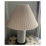Chinese Blanc De chine White Reticulated Porcelain Ceramic Lamp