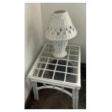 Wicker Table And Lamp