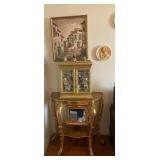 Gold Finish Wood Console Table