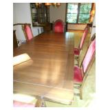 Dining Table, Chairs, 2 leave inserted