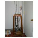 Fishing pole rack