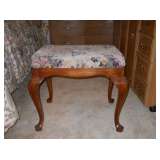 Queen Anne upholstered vanity bench