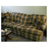 Clayton Marcus blue plaid couch