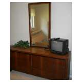 Vintage walnut dresser w/mirror