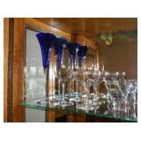 Cobalt & crystal stemware and glassware