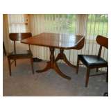 Dining table, 4 chairs, leaf