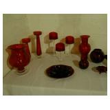 Some of the red glass items