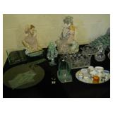 Porcelain figurines & glassware