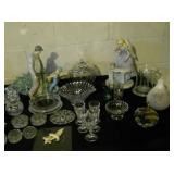 Porcelain figurines & glassware