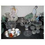 Porcelain figurines & glassware