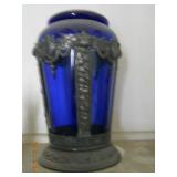 Cobalt/silver vase