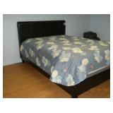 Queen Bed w/leather headboard