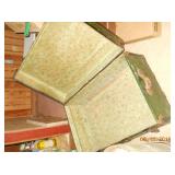 Inside of steamer trunk