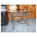 Wrought iron table w/glass top