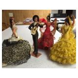 Flamenco & male guitar player dolls
