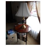 Drop-Leaf Table and Lamp