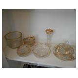 Gold trimmed glassware