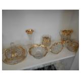 Gold trimmed glassware